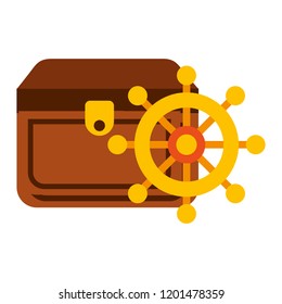 treasure chest ship helm maritime