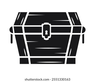 treasure chest silhouette icon isolated