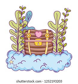 treasure chest undersea scene