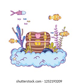 treasure chest undersea scene