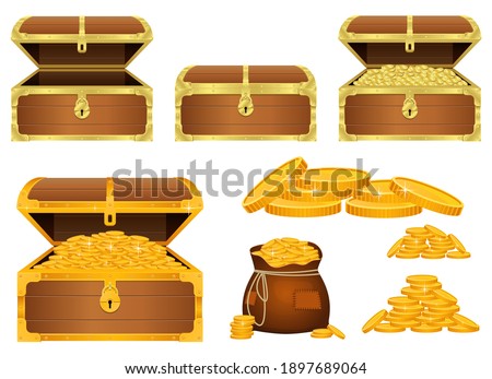 Treasure chest vector design illustration isolated on white background