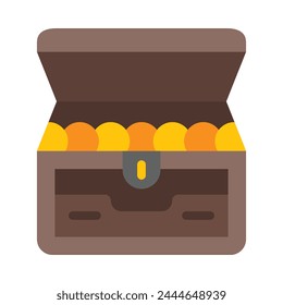 Treasure Chest Vector Flat Icon Design
