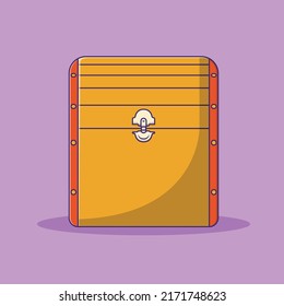 Schatztruhe Vektorsymbol Illustration. Speichervektor. Flachbildfernseher geeignet für Web-Landing-Page, Banner, Flyer, Aufkleber, Bildschirmhintergrund, Hintergrund