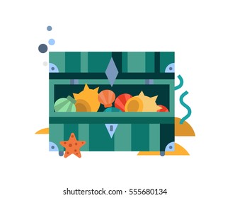 Treasure chest vector illustration.