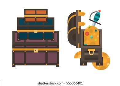 Treasure chest vector illustration.
