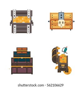 Treasure chest vector illustration.