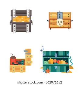 Treasure chest vector illustration.