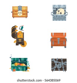 Treasure chest vector illustration.