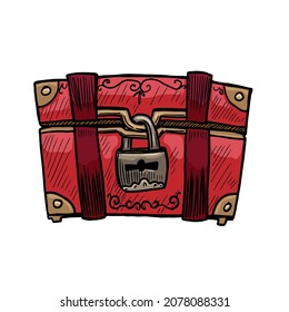 Treasure chest vector illustration isolated on white background