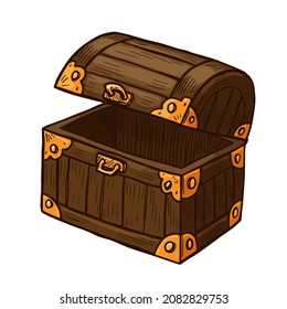 Treasure chest vector illustration isolated on white background