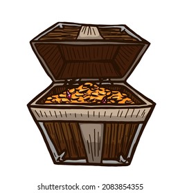 Treasure chest vector illustration isolated on white background