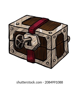 Treasure chest vector illustration isolated on white background