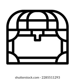 Treasure Chest Vector Line Icon Design