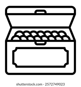 Treasure Chest Vector Line Icon Design