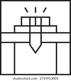 Diseño de icono de línea de Vector de cofre del tesoro
