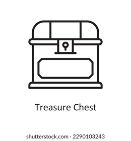 Treasure Chest Vector Outline icon Design illustration. Gaming Symbol on White background EPS 10 File