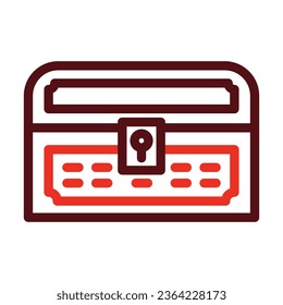 Treasure chest Vector Thick Line Two Color Icons For Personal And Commercial Use.
