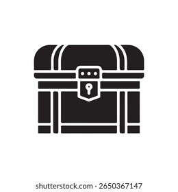 Treasure chest vectors icon in filled and strokes on white background
