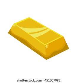 Treasure concept represented by Gold bar icon. Isolated and flat illustration 