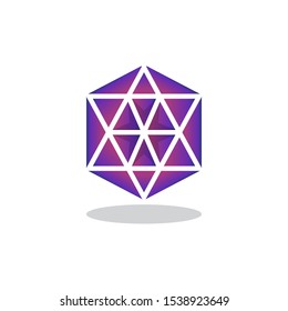 Treasure crystal stone flat icon, vector sign, Game precious stone colorful pictogram isolated on white. Symbol, logo illustration. Flat style design
