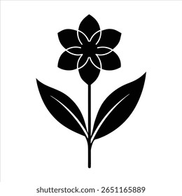 Treasure Flower Vector Silhouette in Minimal Clean and Simple Style Silhouette Vector Art Illustration