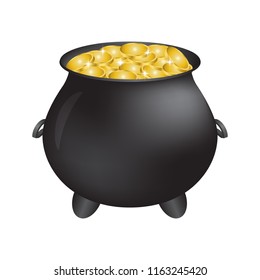 Treasure full of gold coins