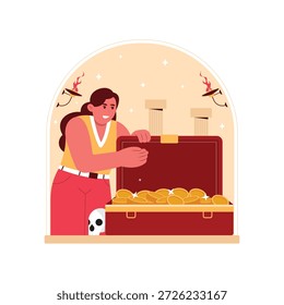 Monedas de oro del tesoro Ilustración vectorial EPS 10 Archivo 