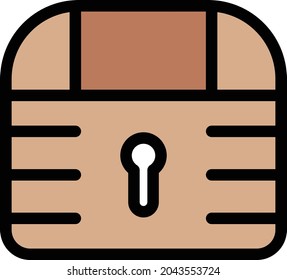 icono de color de línea de vector de oro de tesoro