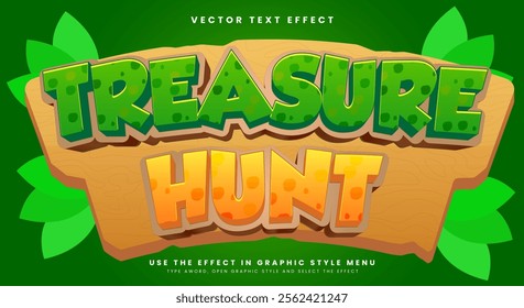 Treasure Hunt 3d editable text effect template Suitable for Natural theme