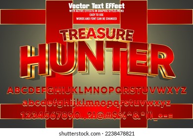 treasure hunter 3d editable text effect