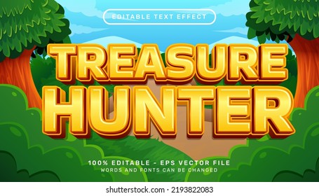 treasure hunter 3d text effect and editable text effect