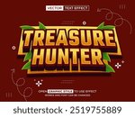 treasure hunter editable text, font effect, 3d text for title