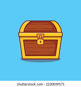 Treasure icon cartoon illustration. Gold treasure vector illustration