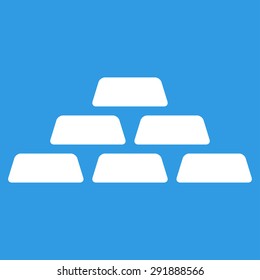 Treasure icon from Commerce Set. Vector style: flat symbol, white color, rounded angles, blue background.