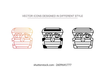 Treasure icon design with white background stock illustration