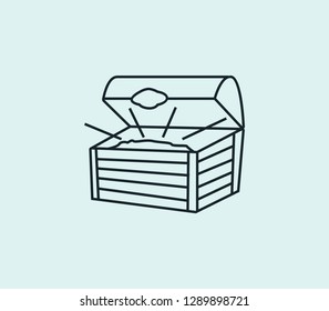 Treasure icon line isolated on clean background. Treasure icon concept drawing icon line in modern style. Vector illustration for your web mobile logo app UI design.