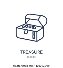 Treasure icon. Treasure linear symbol design from Desert collection. Simple outline element vector illustration on white background.