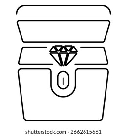 ícone do tesouro em fundo branco, ilustração vetorial.
