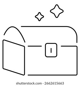 Icono del tesoro en el fondo blanco, Ilustración vectorial.