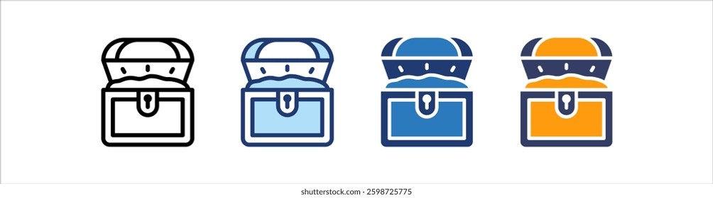 Treasure Icon Set Multiple Style Collection