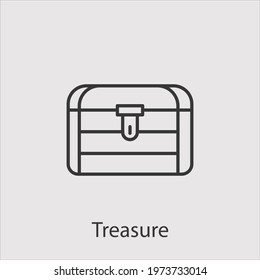 treasure icon vector icon.Editable stroke.linear style sign for use web design and mobile apps,logo.Symbol illustration.Pixel vector graphics - Vector