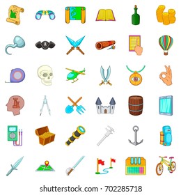 Treasure icons set. Cartoon style of 36 treasure vector icons for web isolated on white background
