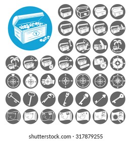 Treasure icons set. Illustration EPS10