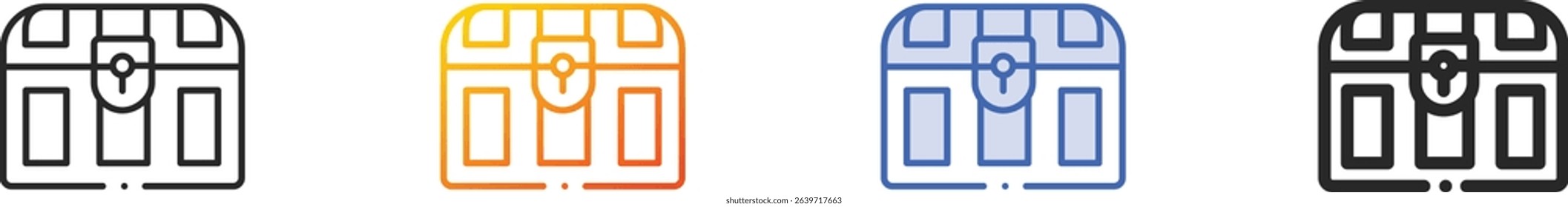 treasure icon.Thin Linear, Gradient, Blue Stroke and bold Style Design Isolated On White Background