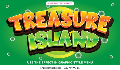 Treasure island 3d editable text effect template