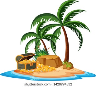 A treasure island on white background illustration