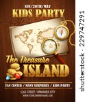 Treasure Island party flyer. Vector templatev
