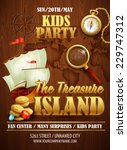 Treasure Island party flyer. Vector templatev