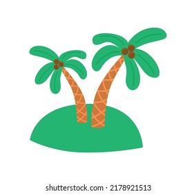 Treasure island picture. Funny pirate party element for kids isolated on white background.