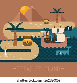 Treasure Island : Vector Illustration